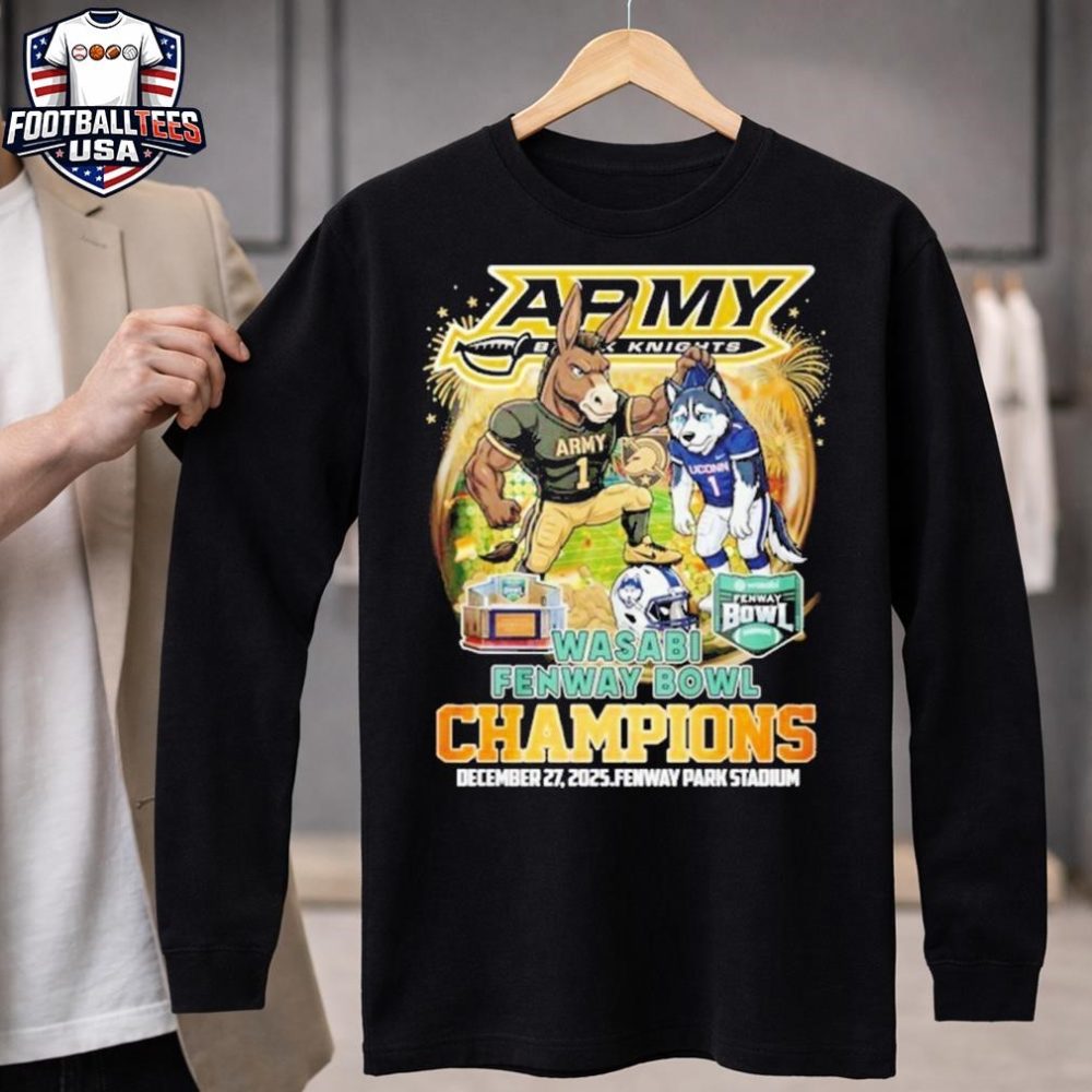 Army Black Knights Football 2025 Wasabi Fenway Bowl Champions Mascot Unisex Shirt - Image 4