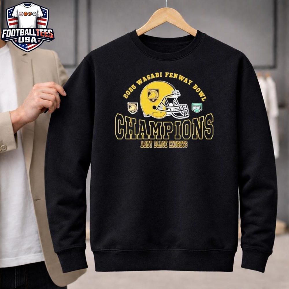 Army Black Knights Football 2025 Wasabi Fenway Bowl Champions Unisex Shirt - Image 2