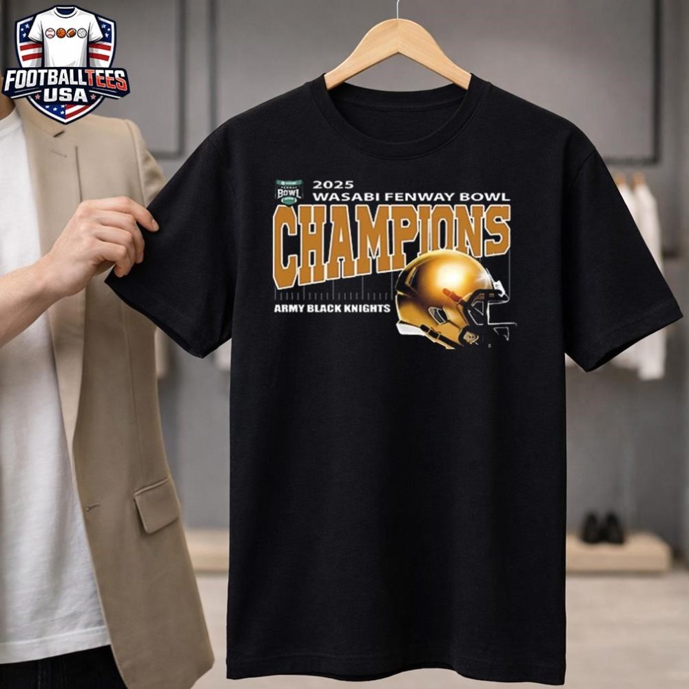 Army Black Knights Football Are 2025 Wasabi Fenway Bowl Champions Helmet Unisex Shirt