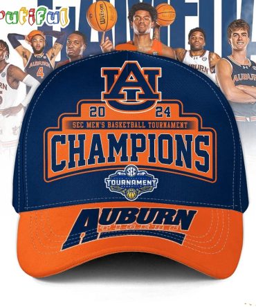 Auburn Tigers 2024 Sec Men'S Basketball Conference Tournament Champions Baseball Cap