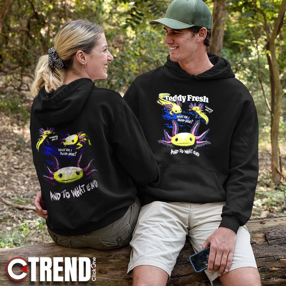 Axolotl What Am I Doing Here Two-Sided T-Shirt - Image 2