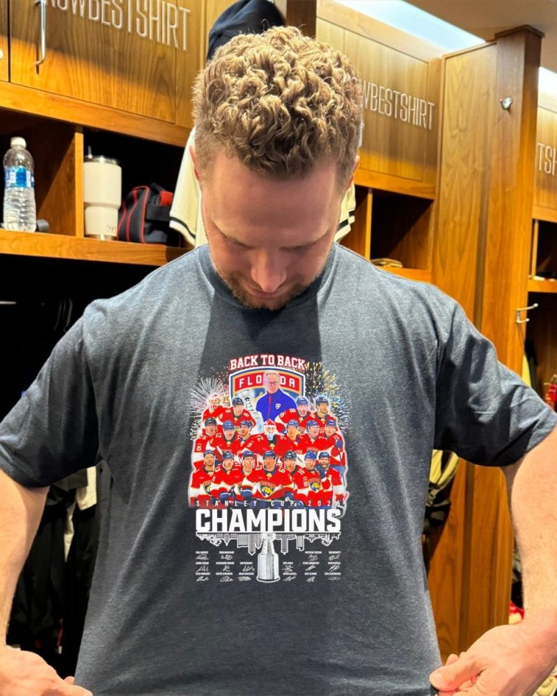 Back To Back Florida Panthers 2025 Stanley Cup Champions Signatures Shirt