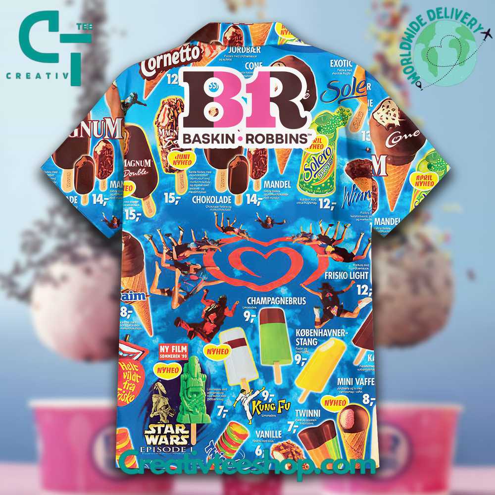 Baskin-Robbins Ice Cream Summer Hawaiian Shirt - Image 2