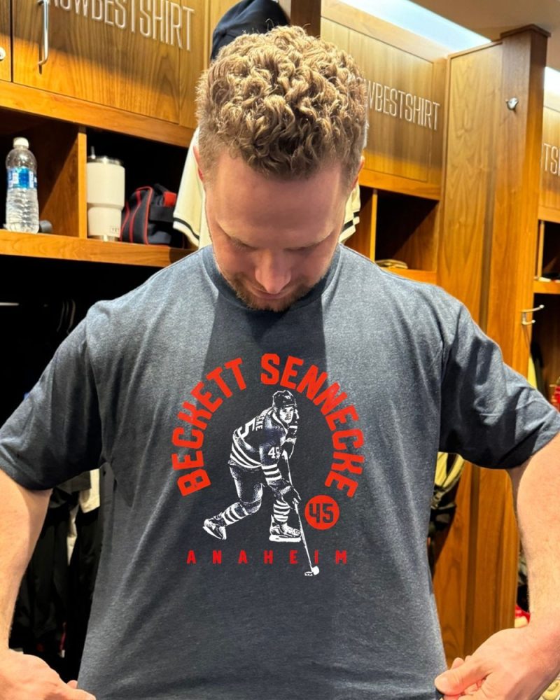 Beckett Sennecke 45 Nhl Anaheim Ducks Retro Arch Shirt