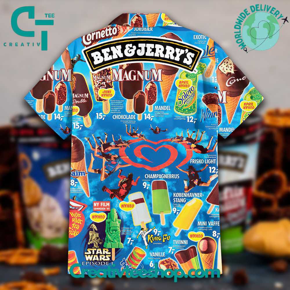 Ben & Jerry'S Ice Cream Summer Hawaiian Shirt - Image 2