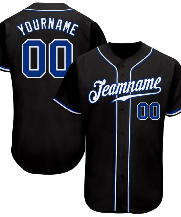 Custom Black Royal-White Authentic Baseball Jersey