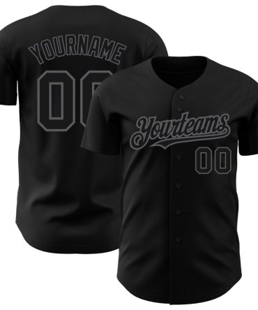 Custom Black Steel Gray Authentic Baseball Jersey