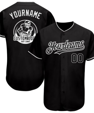 Custom Black White Authentic Baseball Jersey