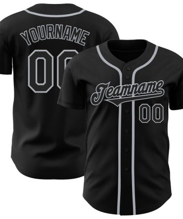 Custom Black Gray Authentic Baseball Jersey