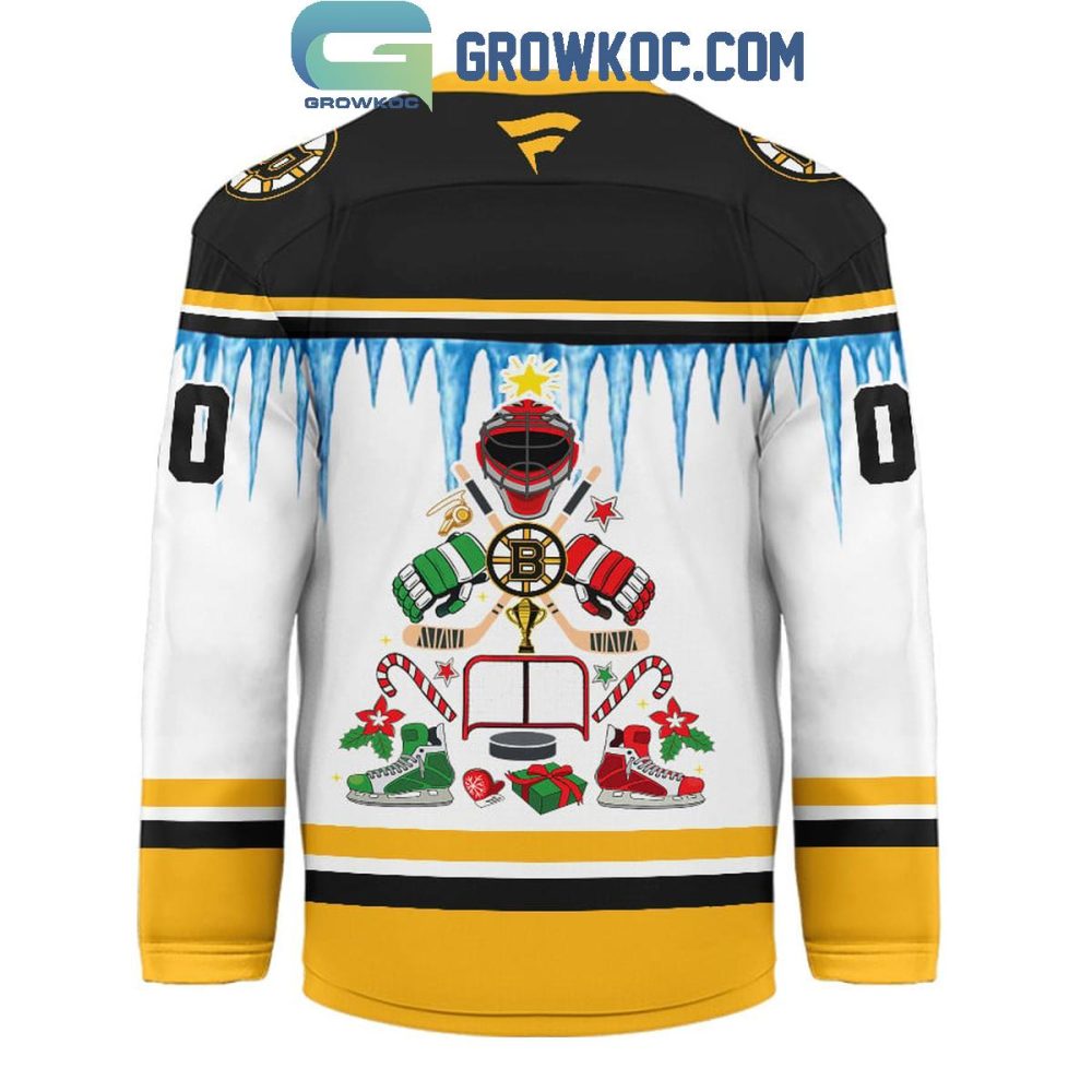 Boston Bruins Christmas Tree Custom Hockey Jersey - Image 3