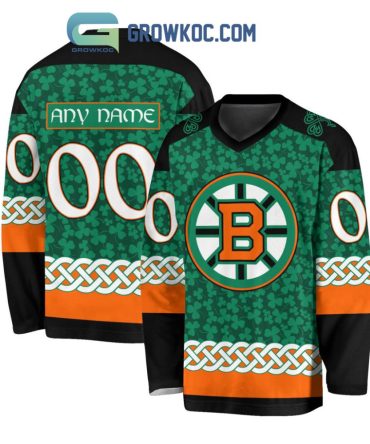 Boston Bruins St.Patrick'S Day Personalized Long Sleeve Hockey Jersey