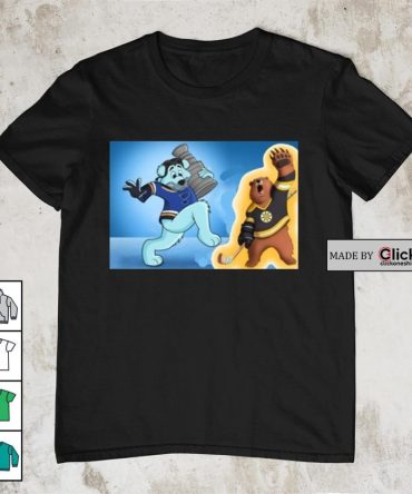 Boston Bruins Vs St. Louis Blues Nhl 2024 Mascot Cartoon Hockey Shirt