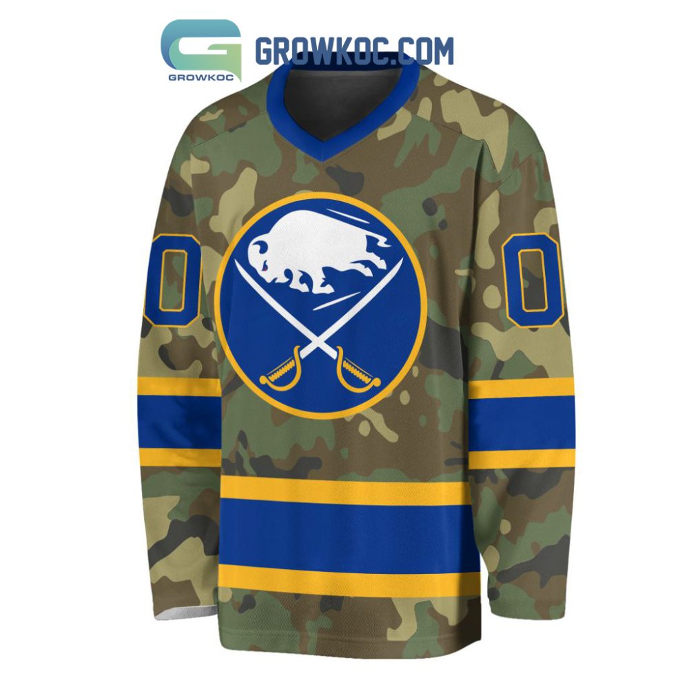 Buffalo Sabres Special Camo Veteran Design Personalized Hockey Jersey - Image 2