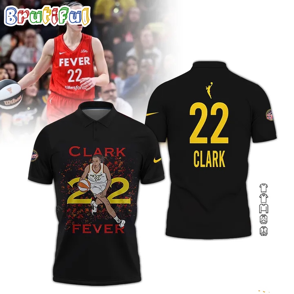 Caitlin Clark 22 Indiana Fever All Star Player Basketball Polo Shirt