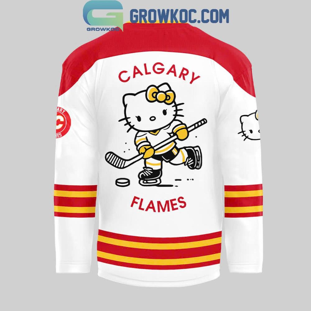 Calgary Flames Hello Kitty 50Th Anniversary Hockey Jersey - Image 3