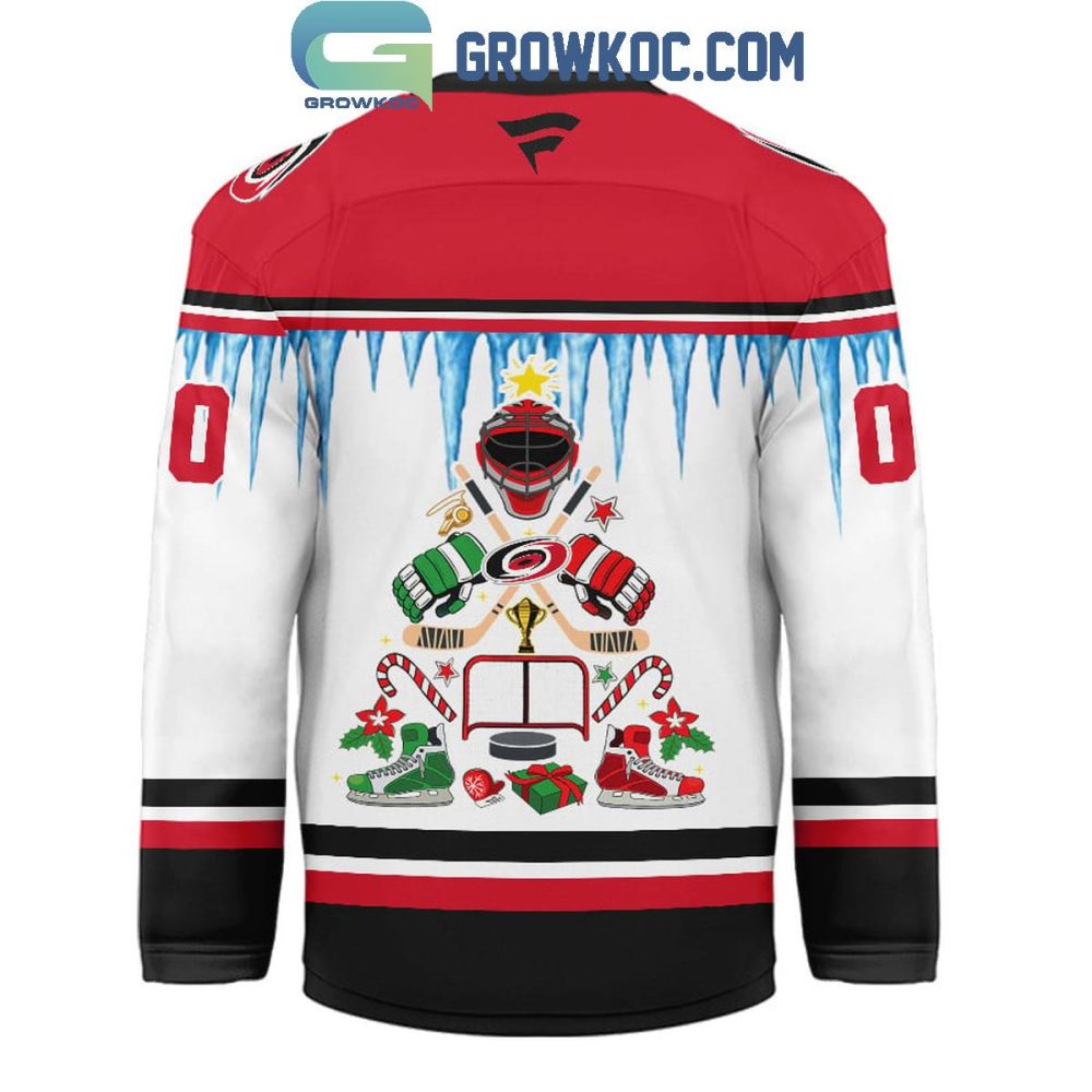 Carolina Hurricanes Christmas Tree Custom Hockey Jersey - Image 3