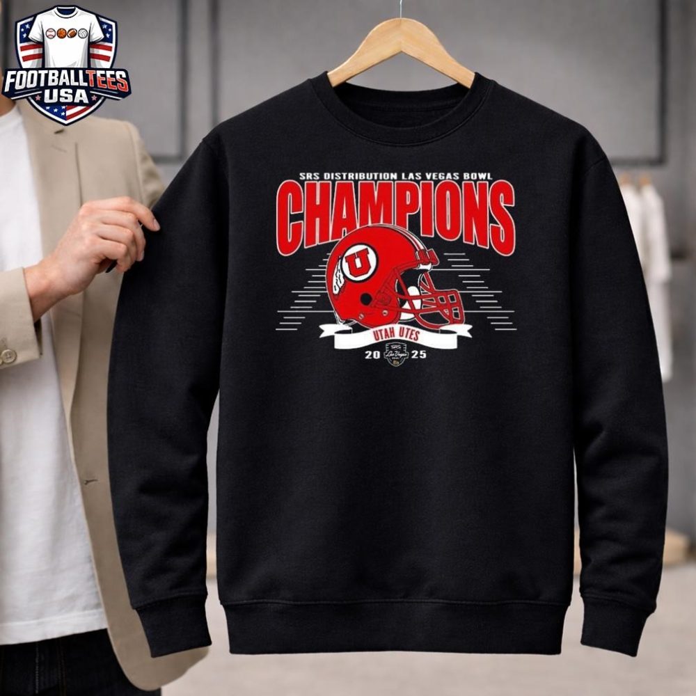 Celebrate 2025 Las Vegas Bowl Champions Utah Utes Football To Champions 2025 Srs Distribution Las Vegas Bowl Helmet Unisex Shirt - Image 2