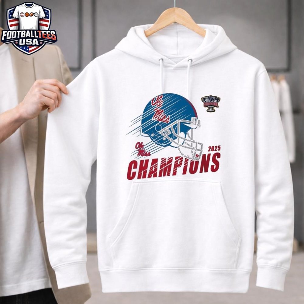 Celebrate 2026 Sugar Bowl Champions Ole Miss Rebels To Champions 2026 Allstate Sugar Bowl Helmet Unisex Shirt - Image 2