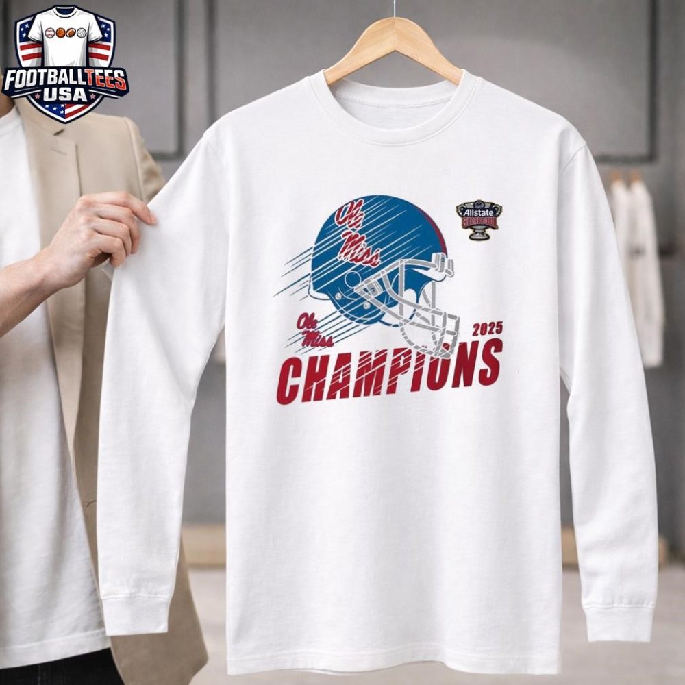 Celebrate 2026 Sugar Bowl Champions Ole Miss Rebels To Champions 2026 Allstate Sugar Bowl Helmet Unisex Shirt - Image 3