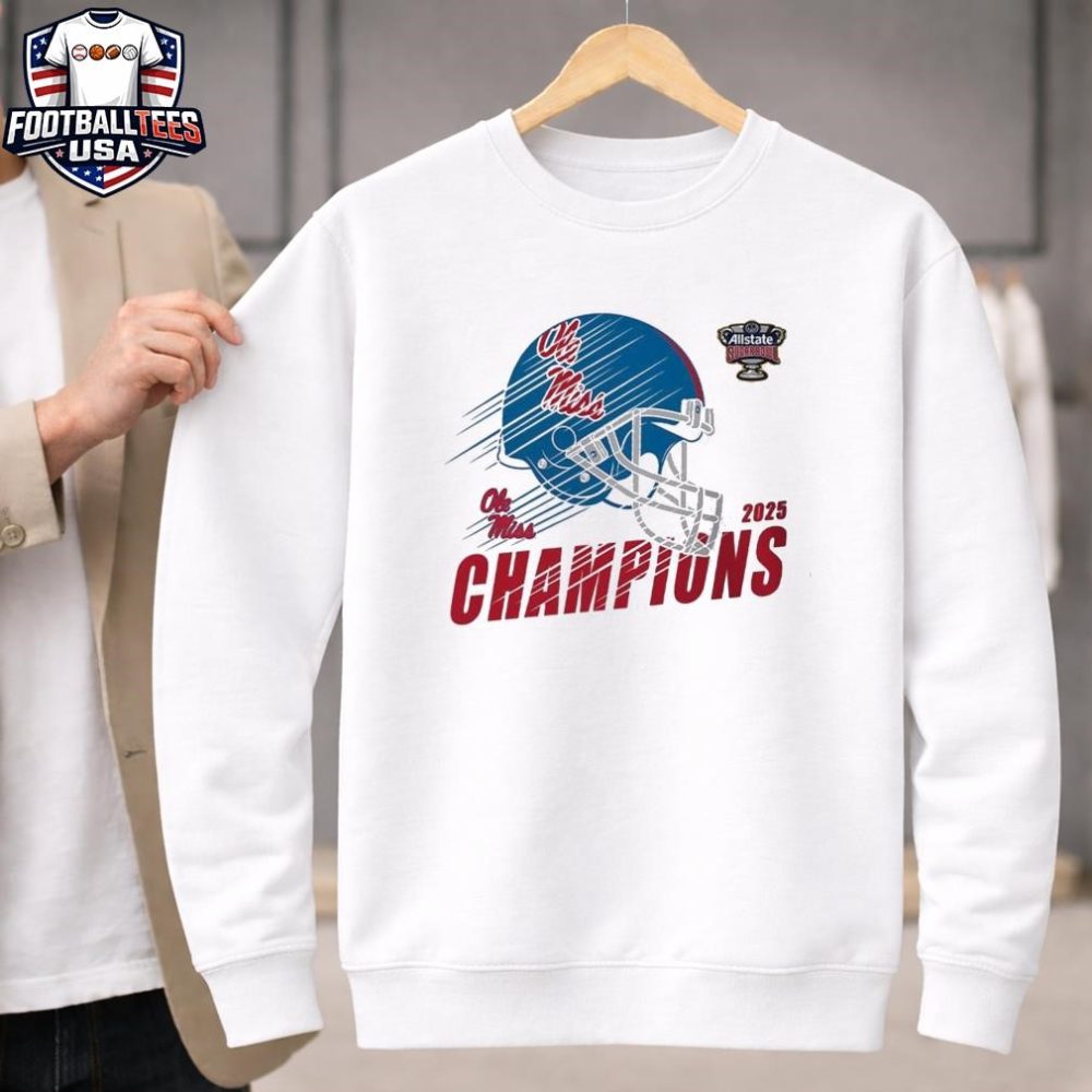 Celebrate 2026 Sugar Bowl Champions Ole Miss Rebels To Champions 2026 Allstate Sugar Bowl Helmet Unisex Shirt - Image 4
