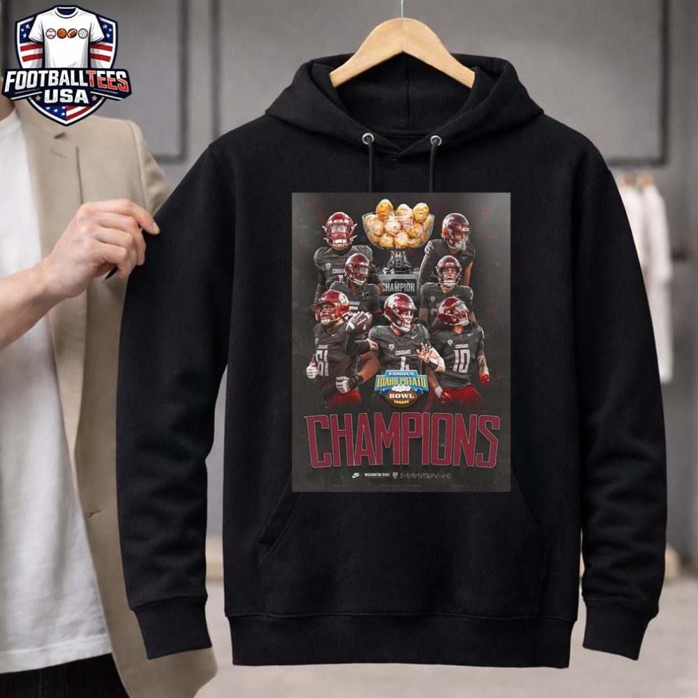 Celebrates Washington State Cougars Champions Famous Idaho Potato Bowl 2025 Unisex Shirt - Image 3