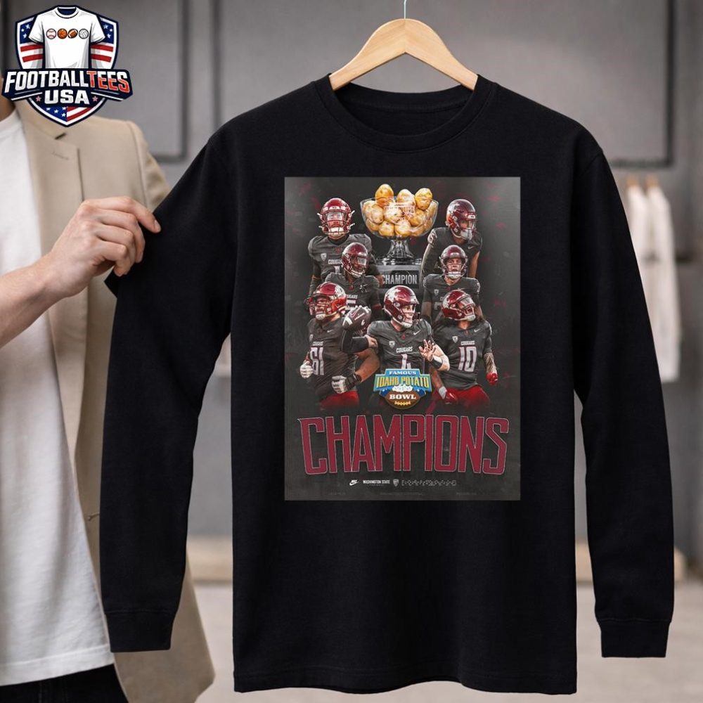 Celebrates Washington State Cougars Champions Famous Idaho Potato Bowl 2025 Unisex Shirt - Image 4