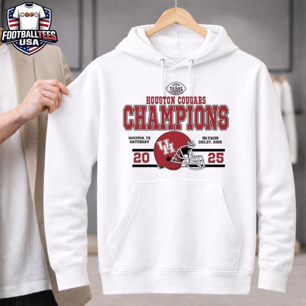 Champions Houston Cougars Football Named To Champions 2025 Kinder'S Texas Bowl Helmet Unisex Shirt - Image 2