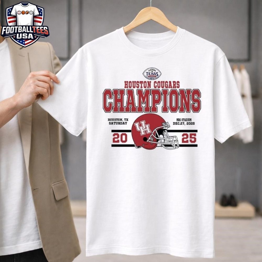 Champions Houston Cougars Football Named To Champions 2025 Kinder'S Texas Bowl Helmet Unisex Shirt