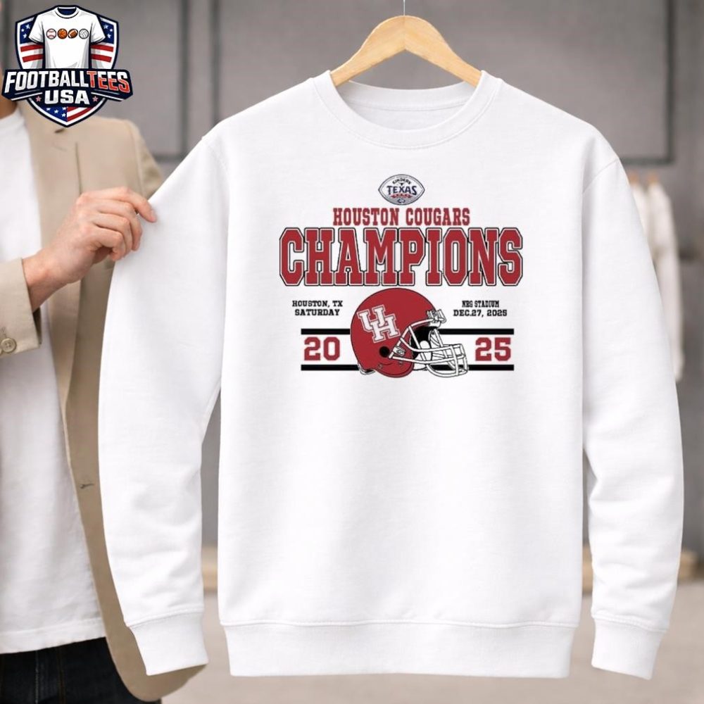 Champions Houston Cougars Football Named To Champions 2025 Kinder'S Texas Bowl Helmet Unisex Shirt - Image 4