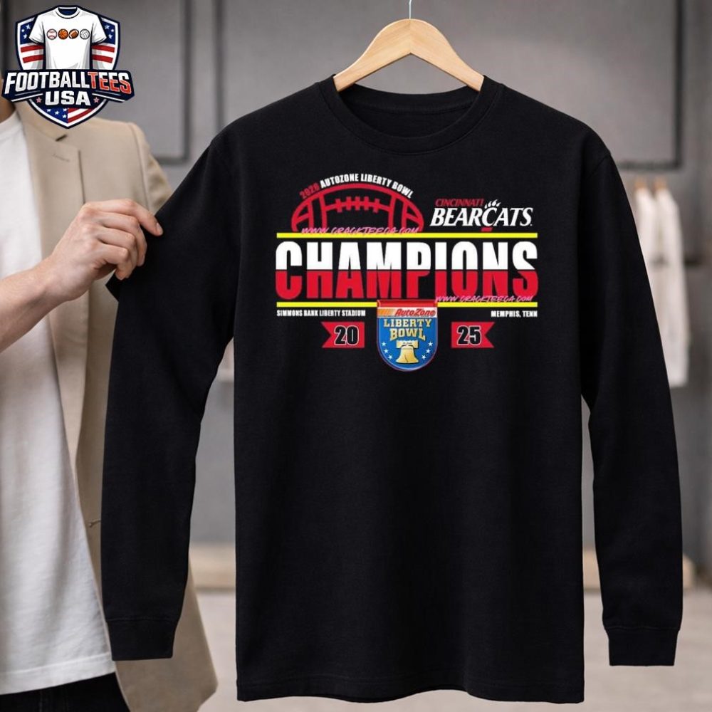 Cincinnati Bearcats 2026 Autozone Liberty Bowl Champions Locker Room Unisex Shirt - Image 4