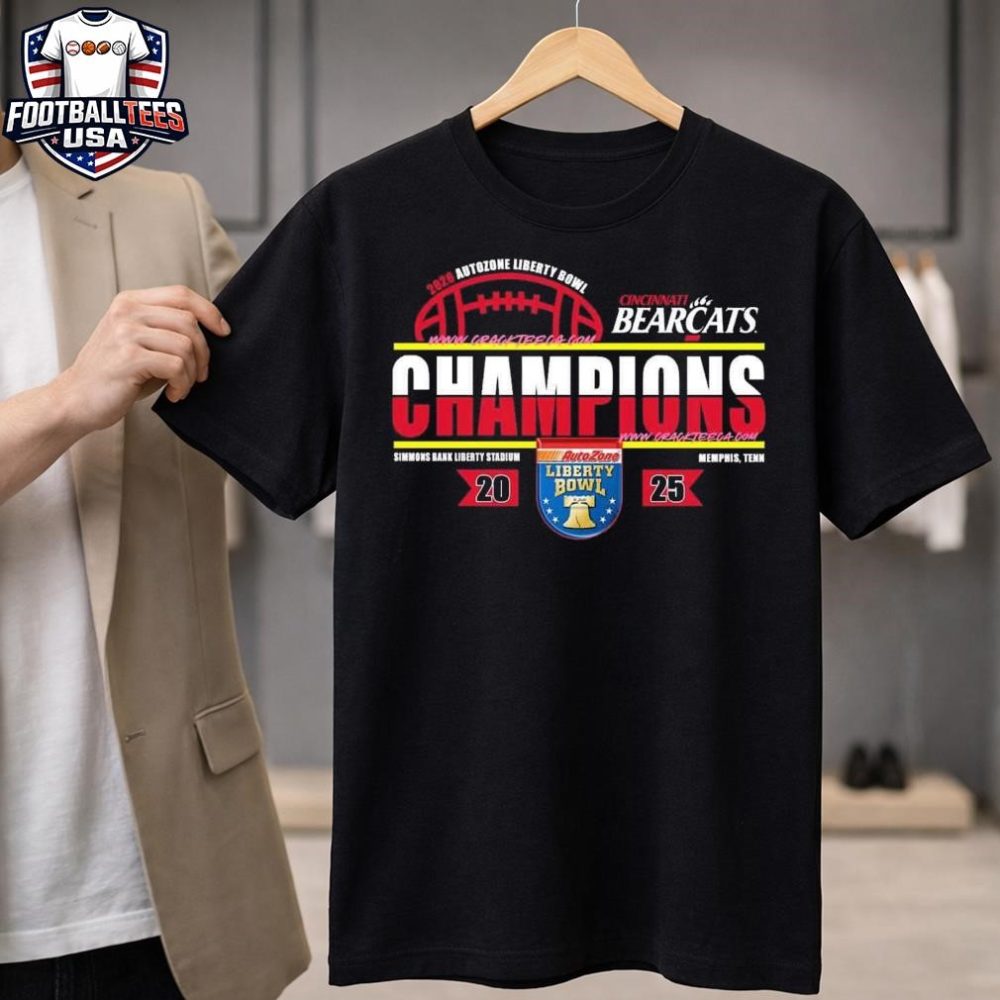 Cincinnati Bearcats 2026 Autozone Liberty Bowl Champions Locker Room Unisex Shirt