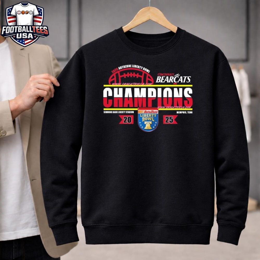 Cincinnati Bearcats 2026 Autozone Liberty Bowl Champions Locker Room Unisex Shirt - Image 2