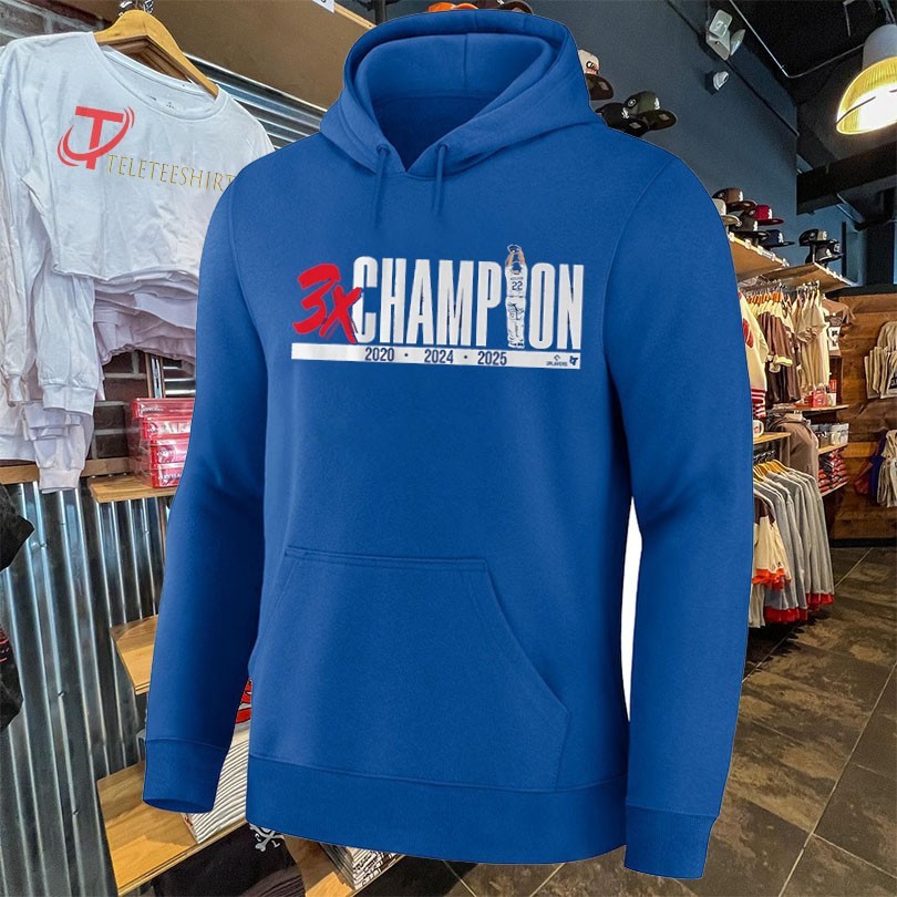 Clayton Kershaw 3X Three-Time Champion 2020 2024 2025 T-Shirts - Image 2