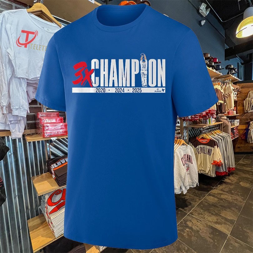 Clayton Kershaw 3X Three-Time Champion 2020 2024 2025 T-Shirts