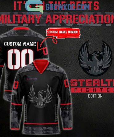 Coachella Valley Firebirds Stealth Fighter Military 2024 Personalized Hockey Jersey