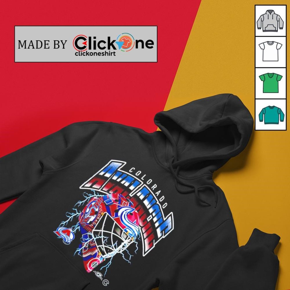 Colorado Avalanche Crease Lightning Helmet Shirt - Image 2