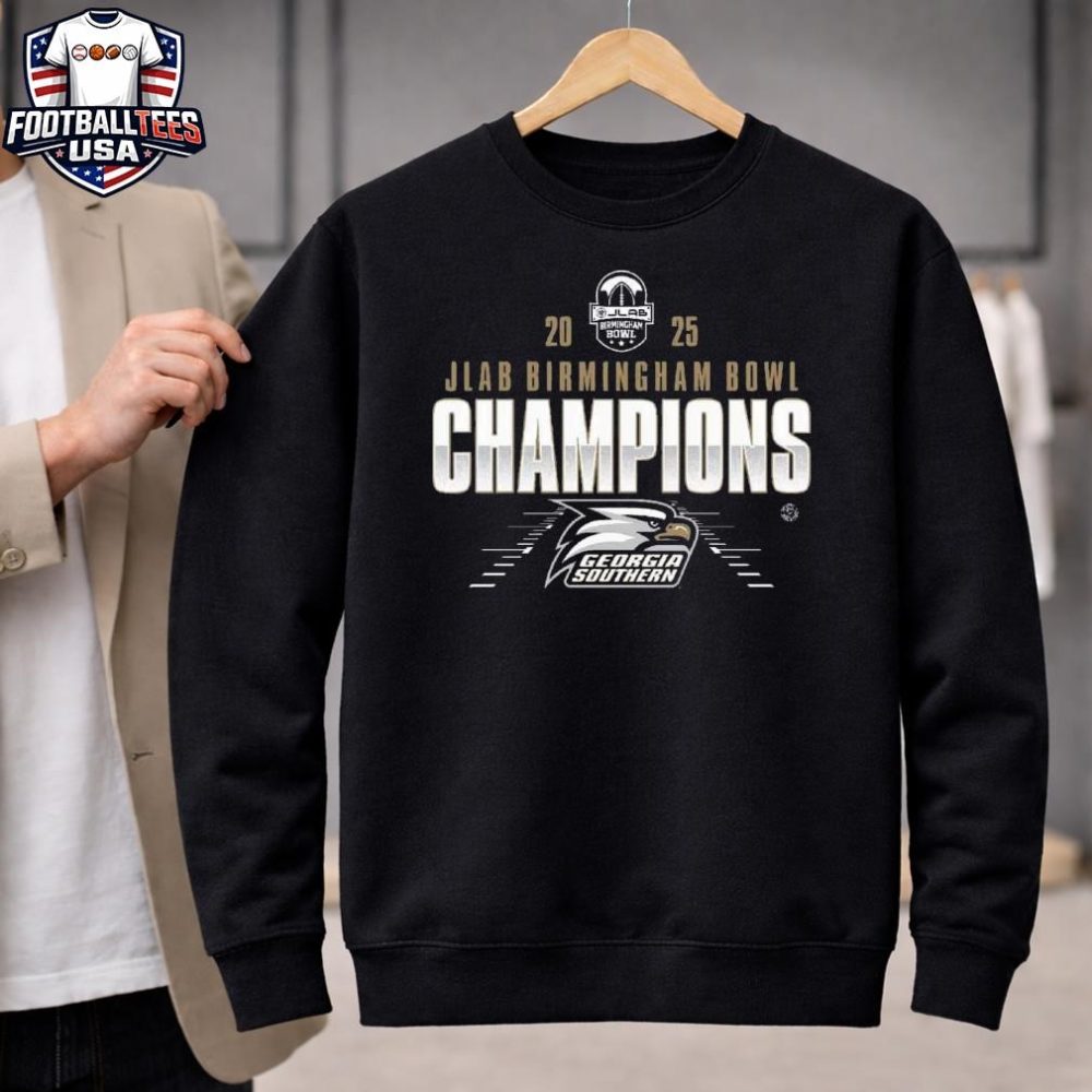 Congratulations To Georgia Southern Eagles 2025 Jlab Birmingham Bowl Champions Locker Room Unisex Shirt - Image 2