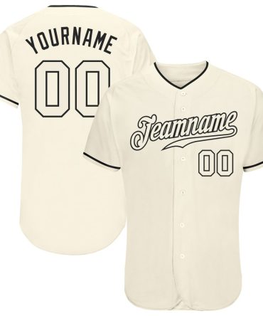Custom Cream Cream-Black Authentic Baseball Jersey