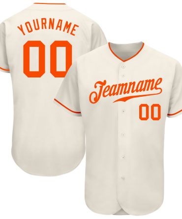 Custom Cream Orange Authentic Baseball Jersey