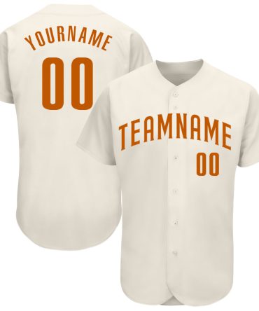 Custom Cream Texas Orange Authentic Baseball Jersey
