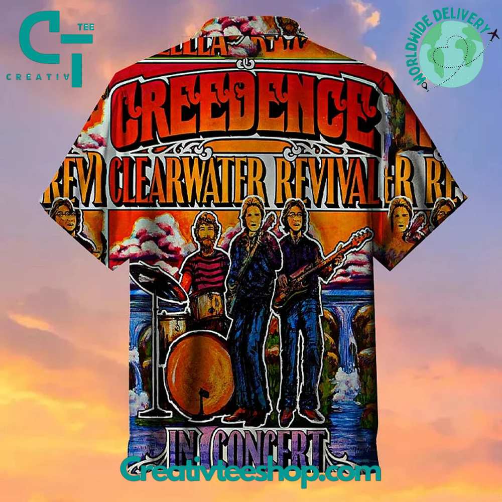 Creedence Clearwater Revival In Concert Rock Hawaiian Shirt - Image 2
