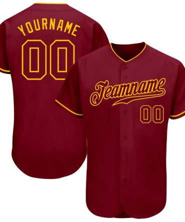 Custom Crimson Crimson-Gold Authentic Baseball Jersey