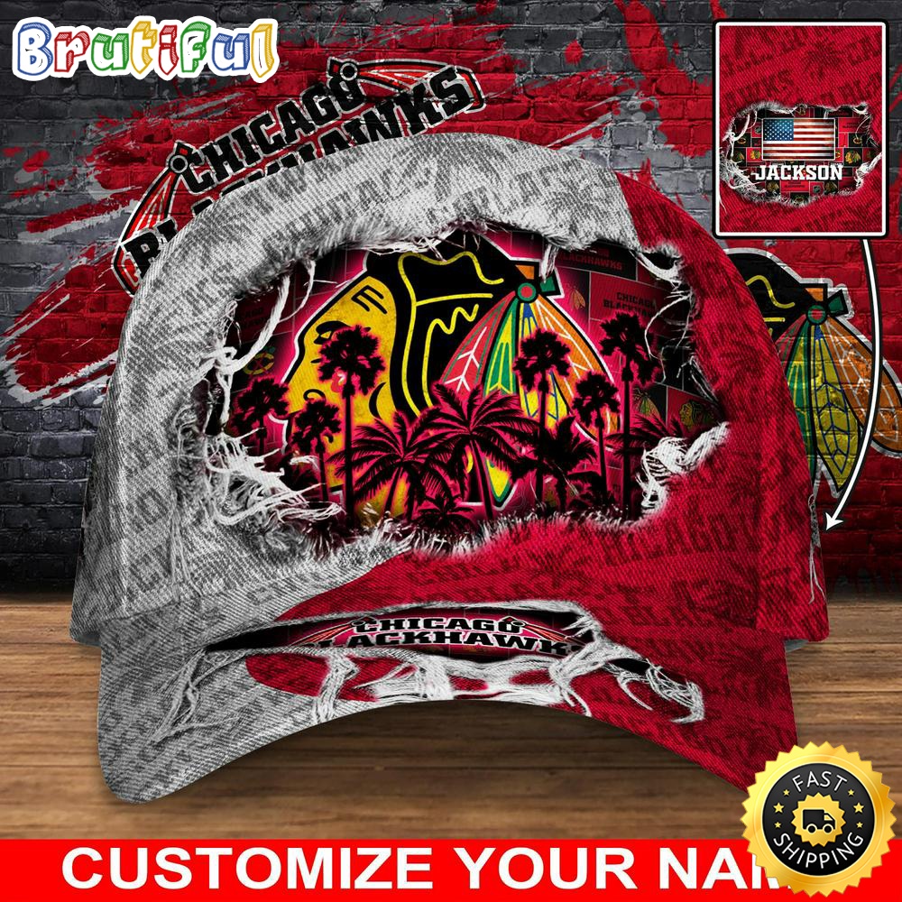 Customized Nhl Chicago Blackhawks Baseball Cap New Collection For Sports Fans
