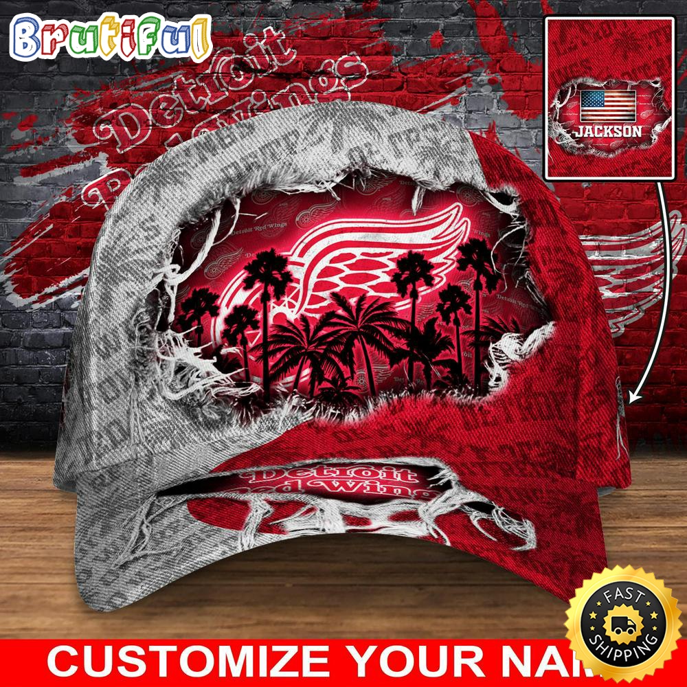 Customized Nhl Detroit Red Wings Baseball Cap New Collection For Sports Fans