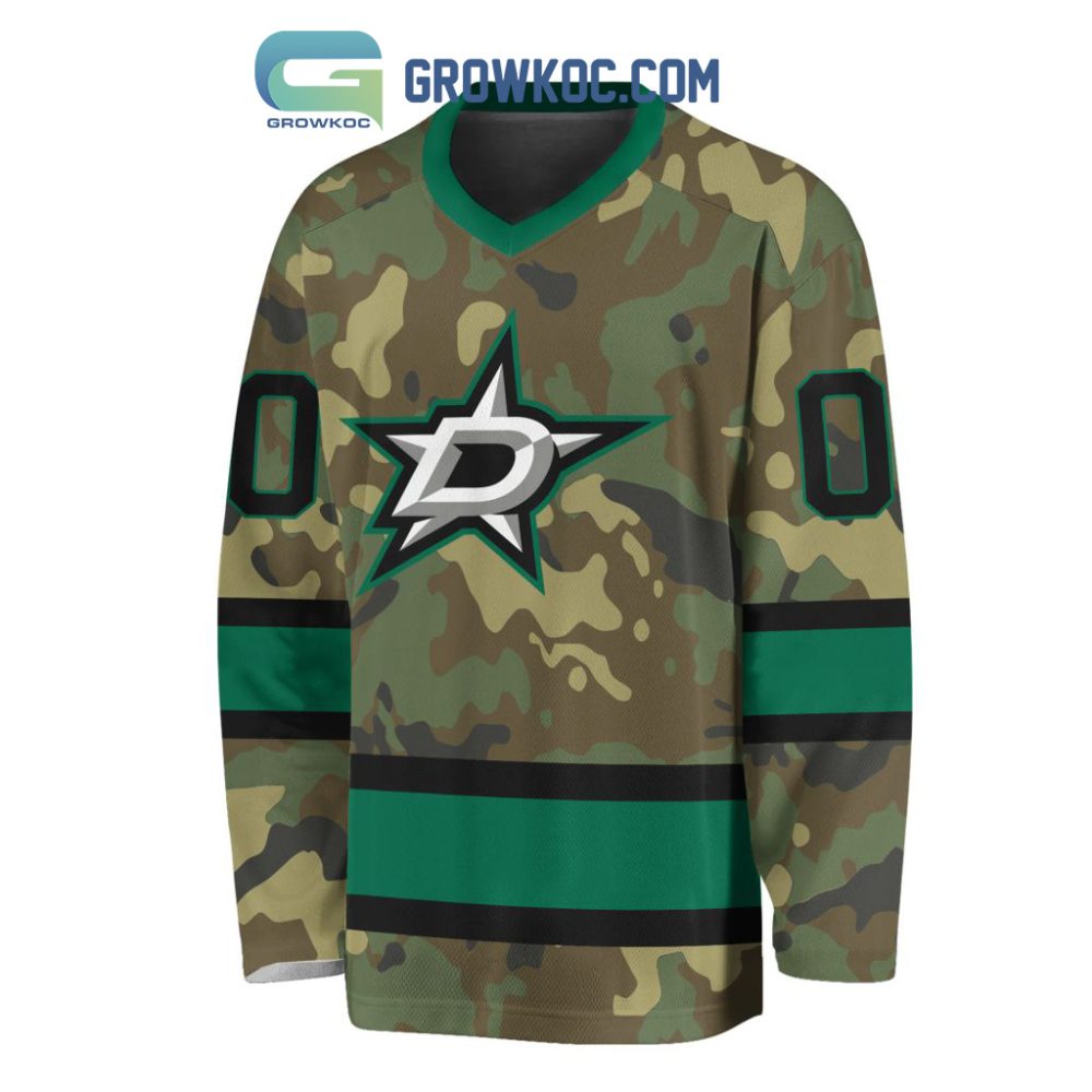 Dallas Stars Special Camo Veteran Design Personalized Hockey Jersey - Image 2