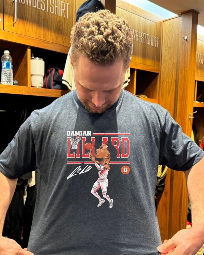 Damian Lillard Portland Basketball Player Caricatrure Autographed Shirt