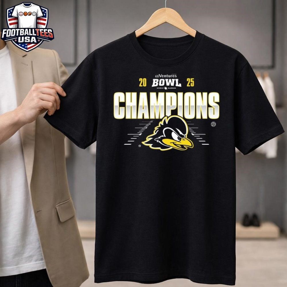 Delaware Fightin' Blue Hens Are 68 Ventures Bowl 2025 Champions Ncaa Football Logo Unisex Shirt