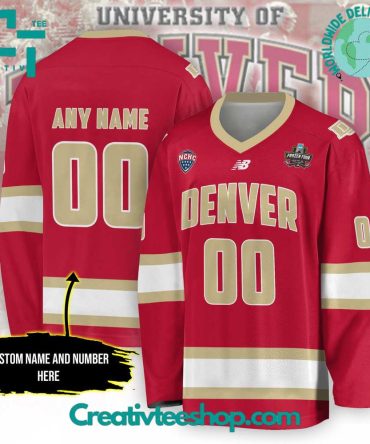 Denver Pioneers Ncaa Men?S Ice Hockey Championship 2024 Red Hockey Jersey