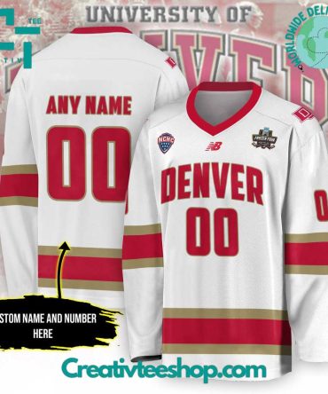 Denver Pioneers Ncaa Men?S Ice Hockey Championship 2024 White Hockey Jersey