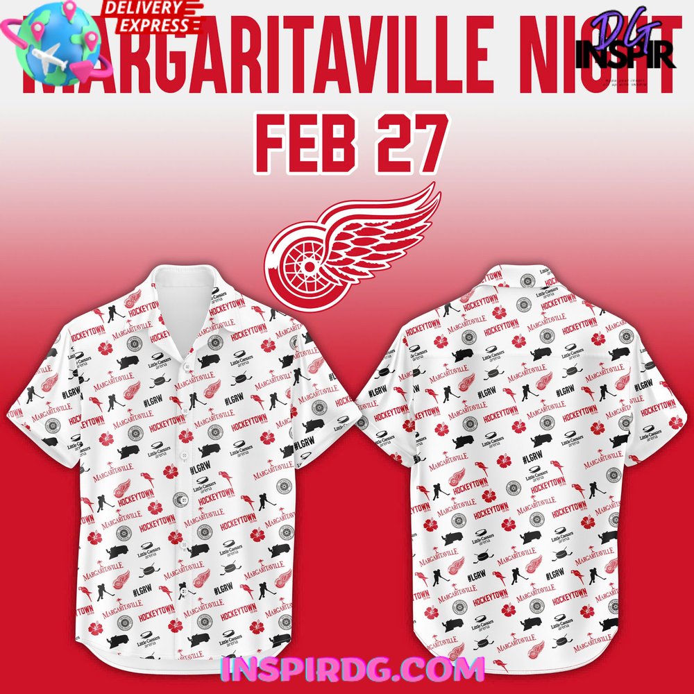 Detroit Red Wings Margaritaville Night 2025 Hawaiian Shirt